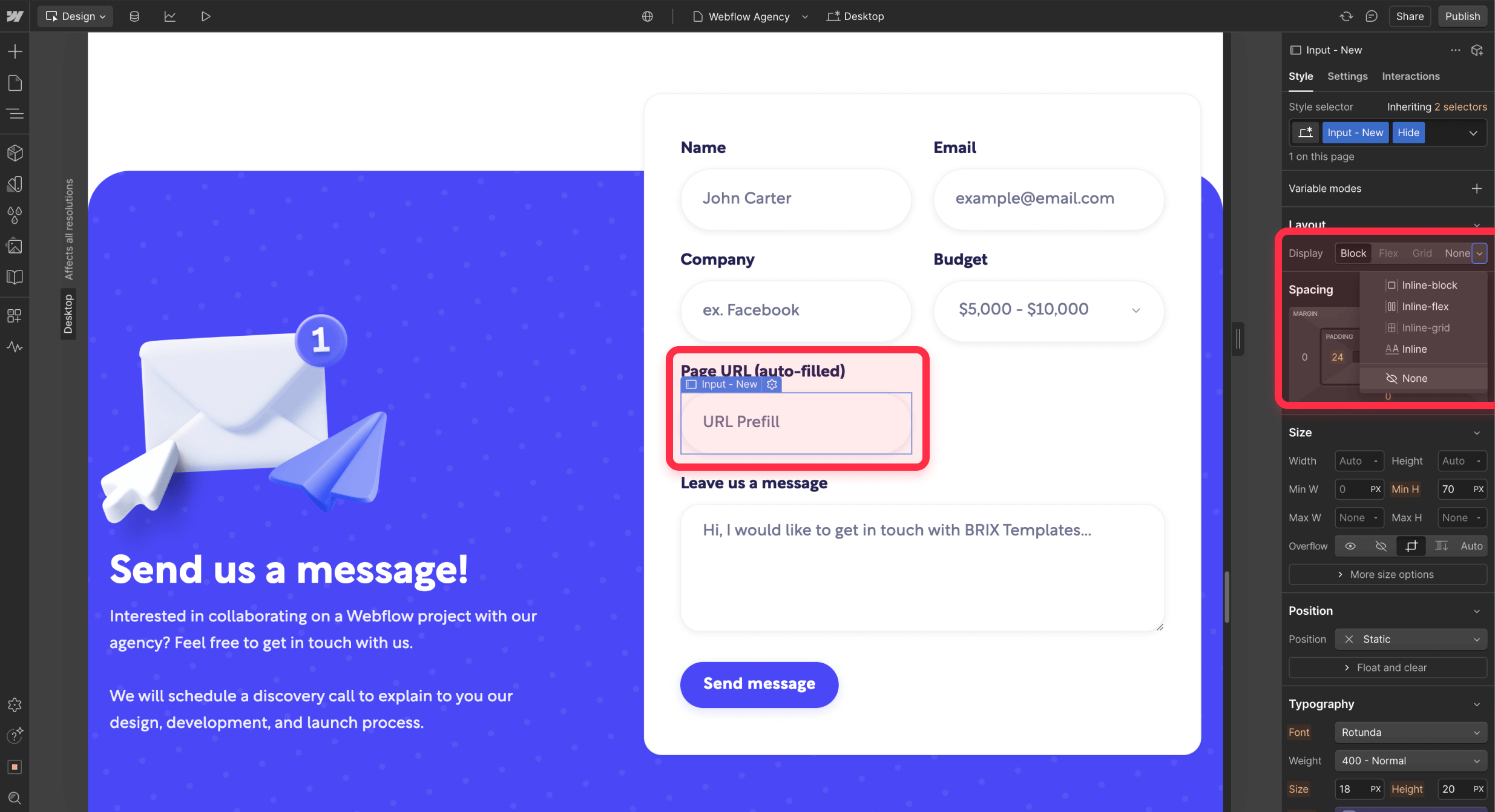⁠Add page title and URL tracking on Webflow form submissions