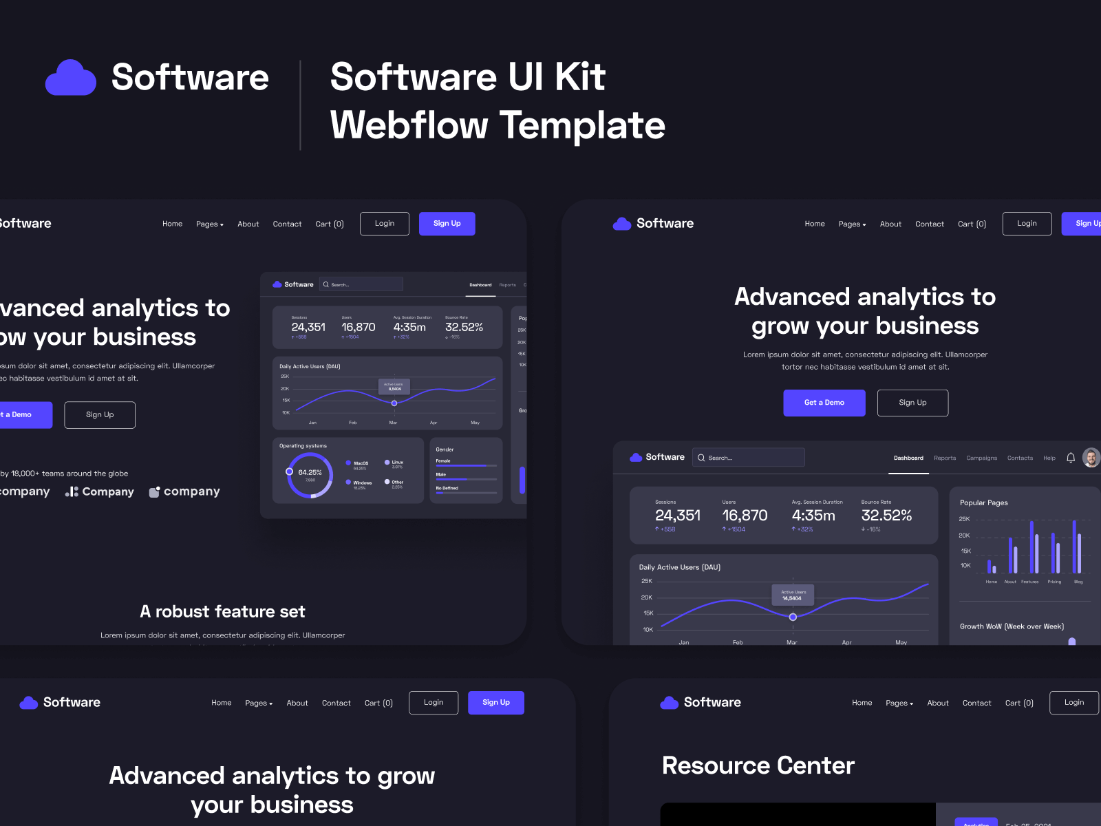 Software SaaS Webflow Template & UI Kit