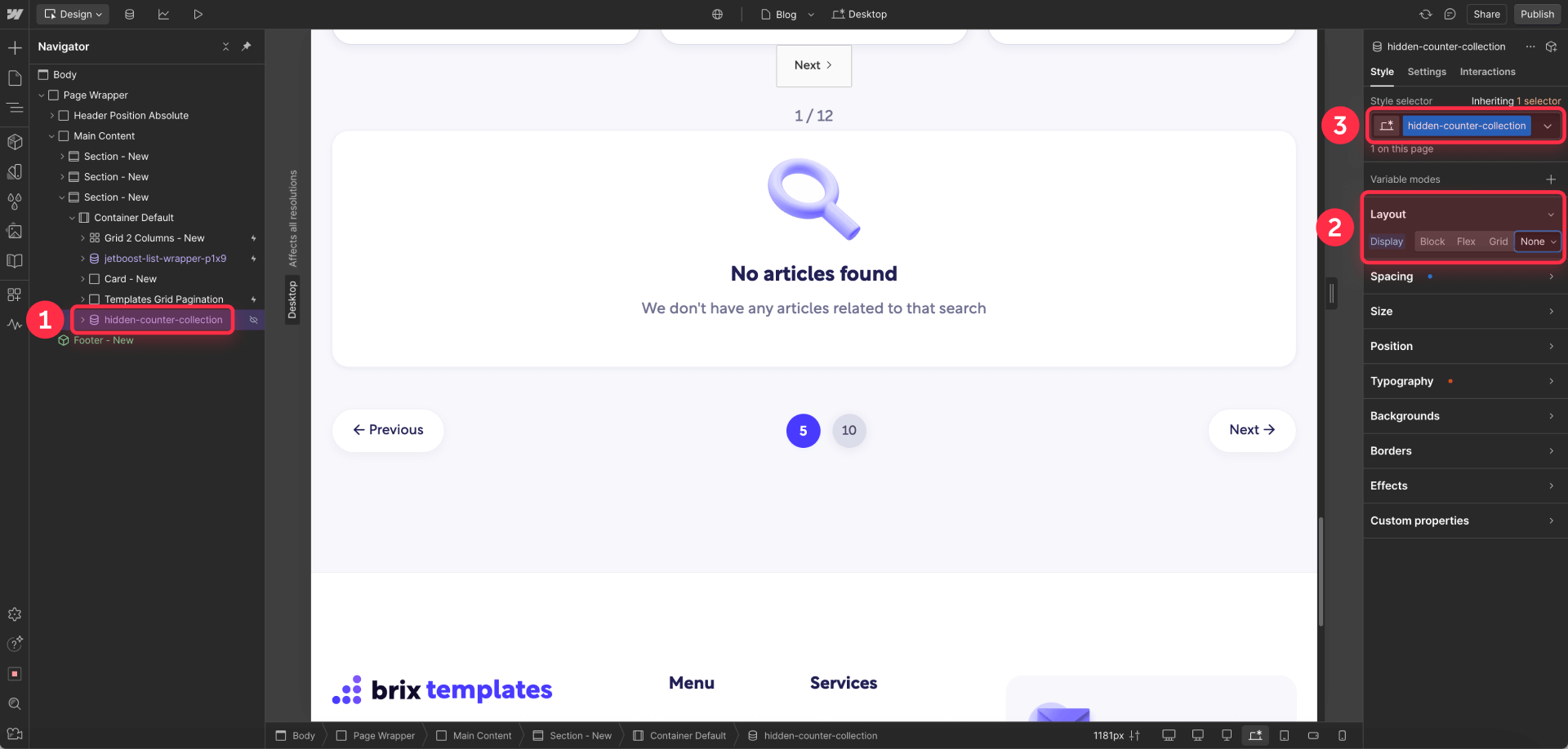 Hide Webflow CMS Collection Fields