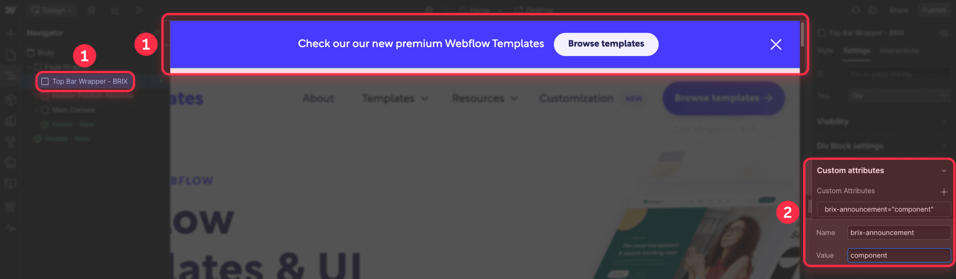 How to configure custom notification attributes in Webflow