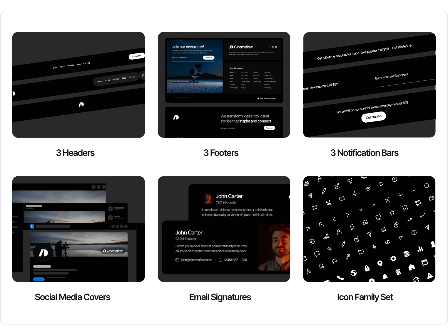 Cinemaflow - Video Agency Webflow Template Benefits