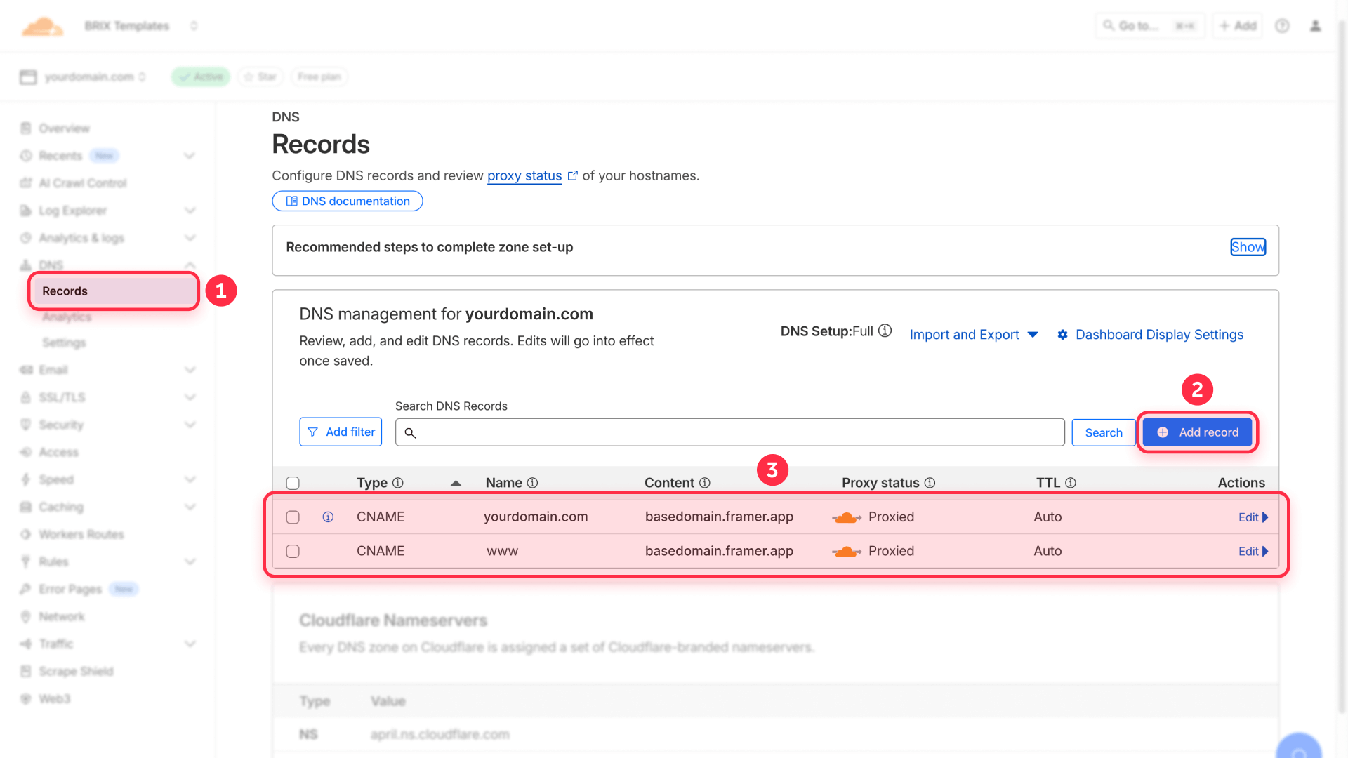 How To Configure Proxied DNS Records Cloudflare Framer