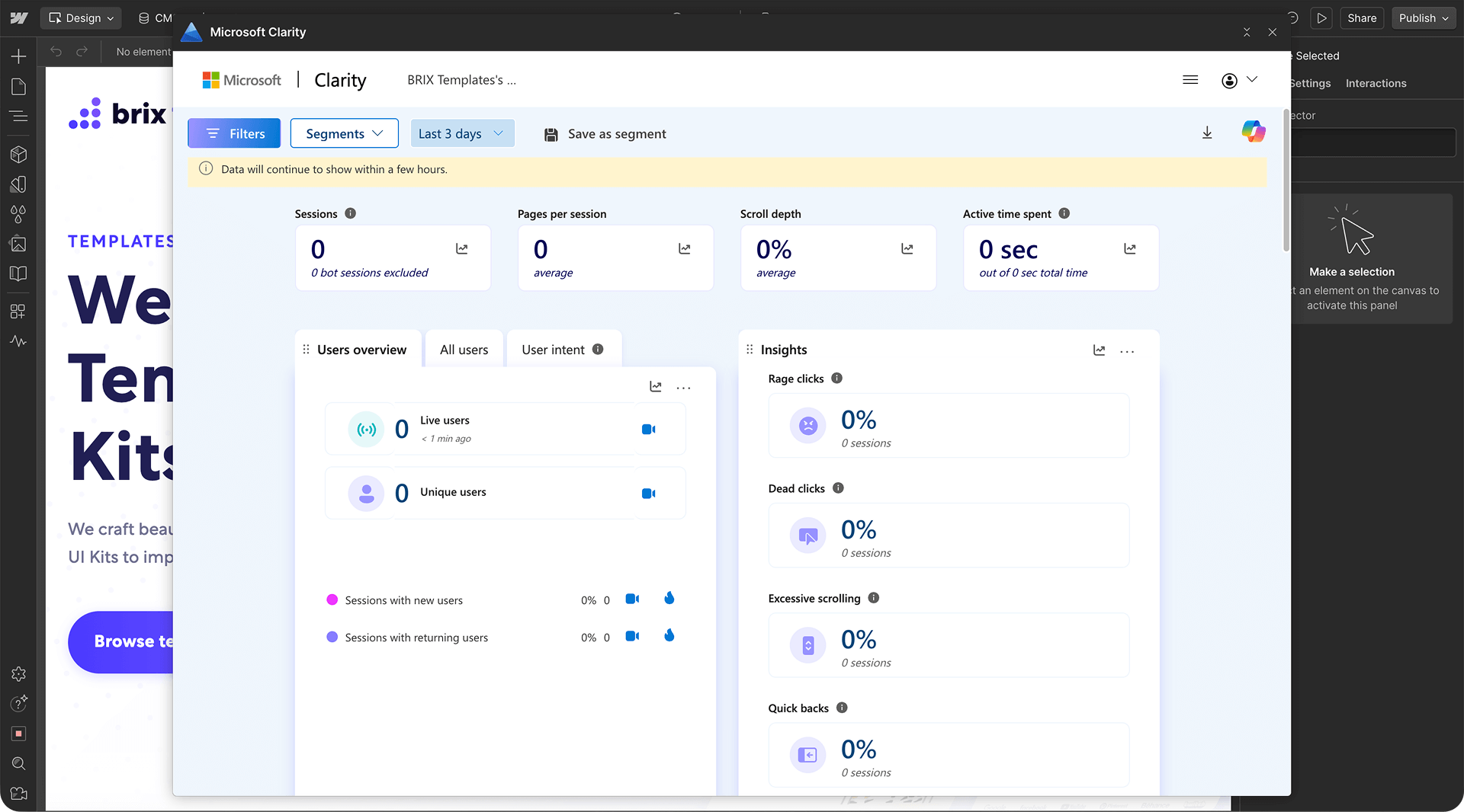 How To View Clarity Dashboard Embedded Webflow Designer