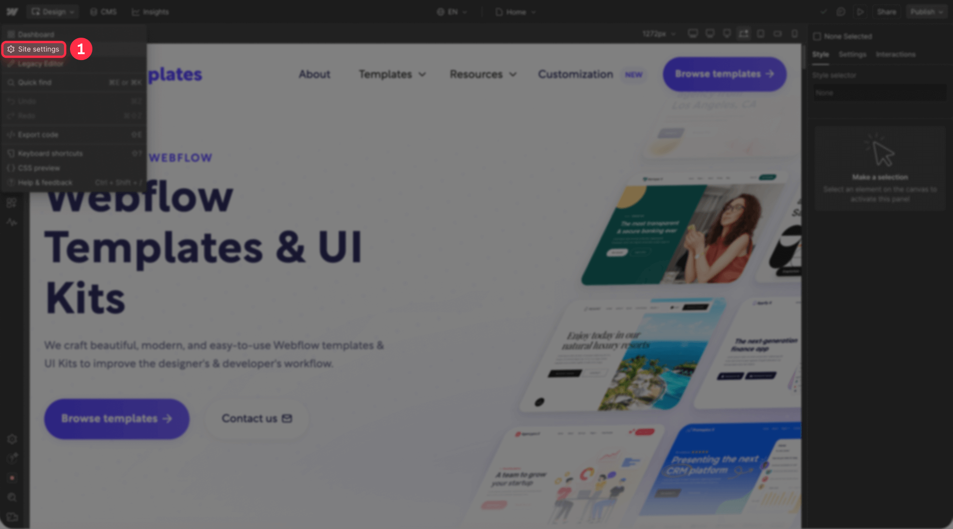How To Access Custom Code Section Webflow Settings