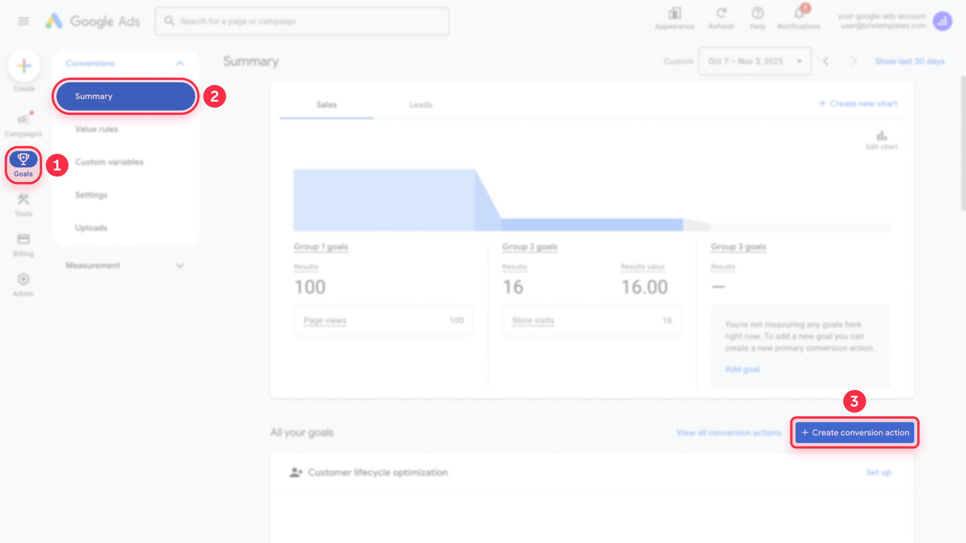 How To Create A Conversion In Google Ads Goals Menu
