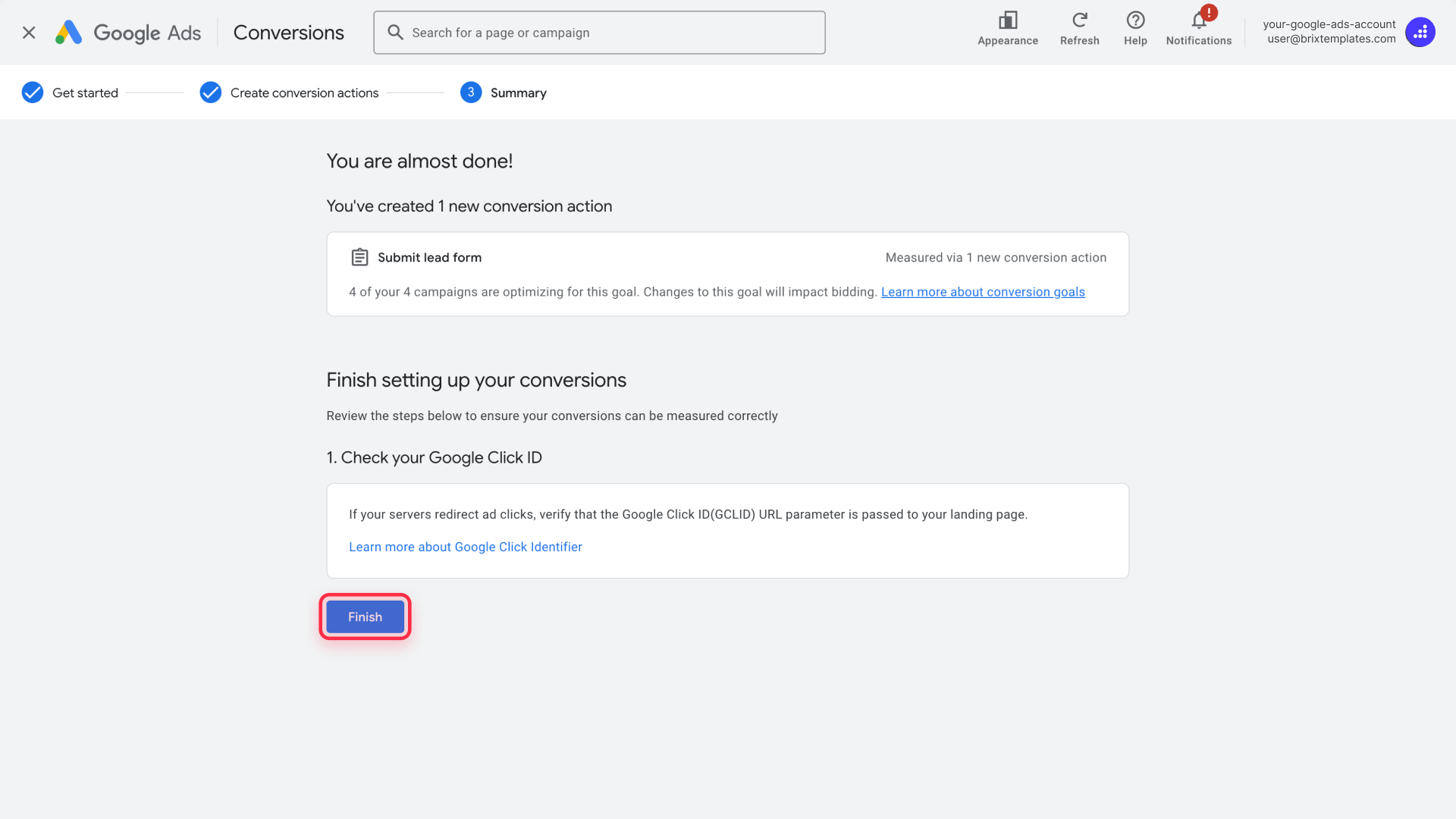 How To Complete The Tracking Process In Google Ads