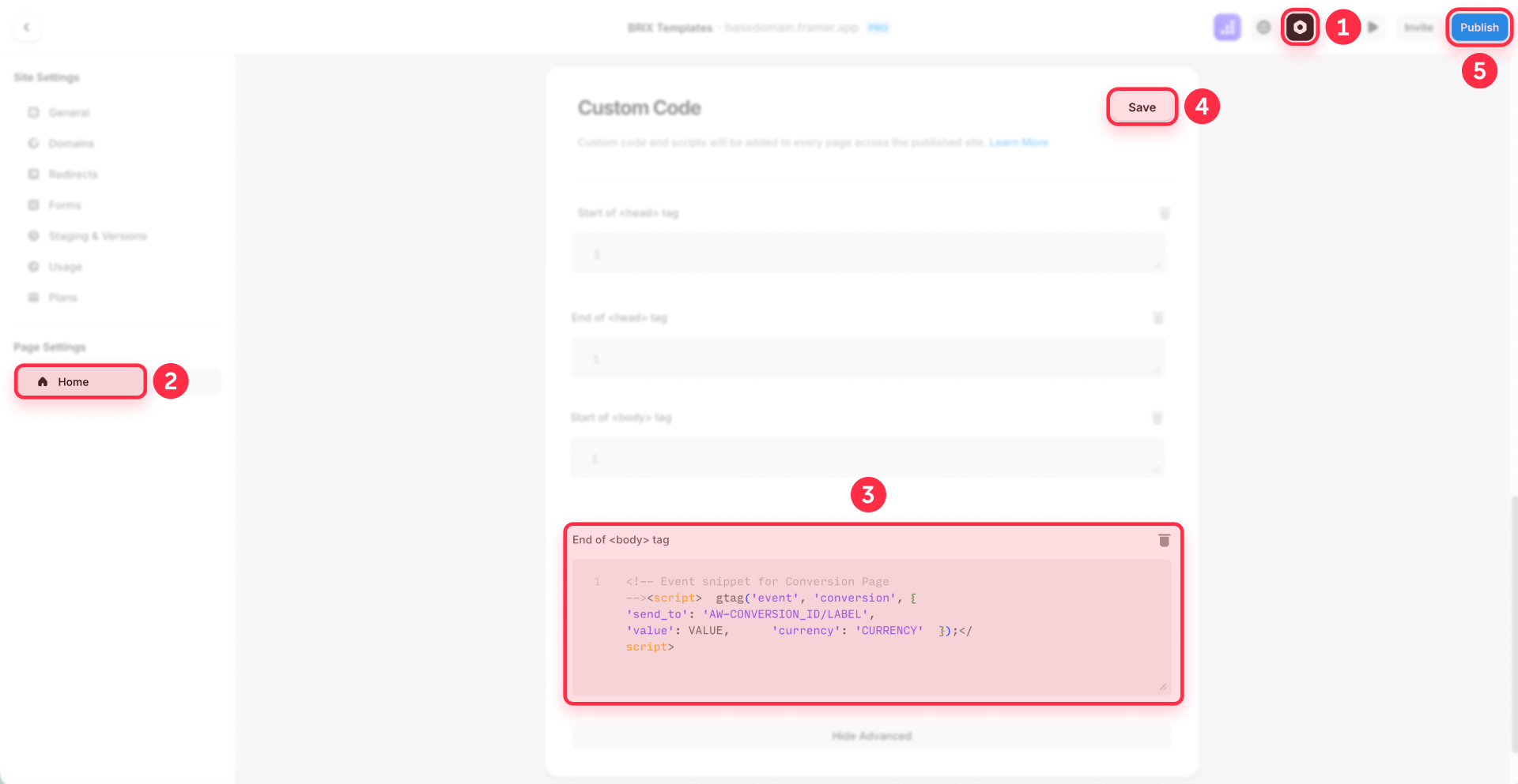 How To Install The Snippet On The Thank You Page In Framer