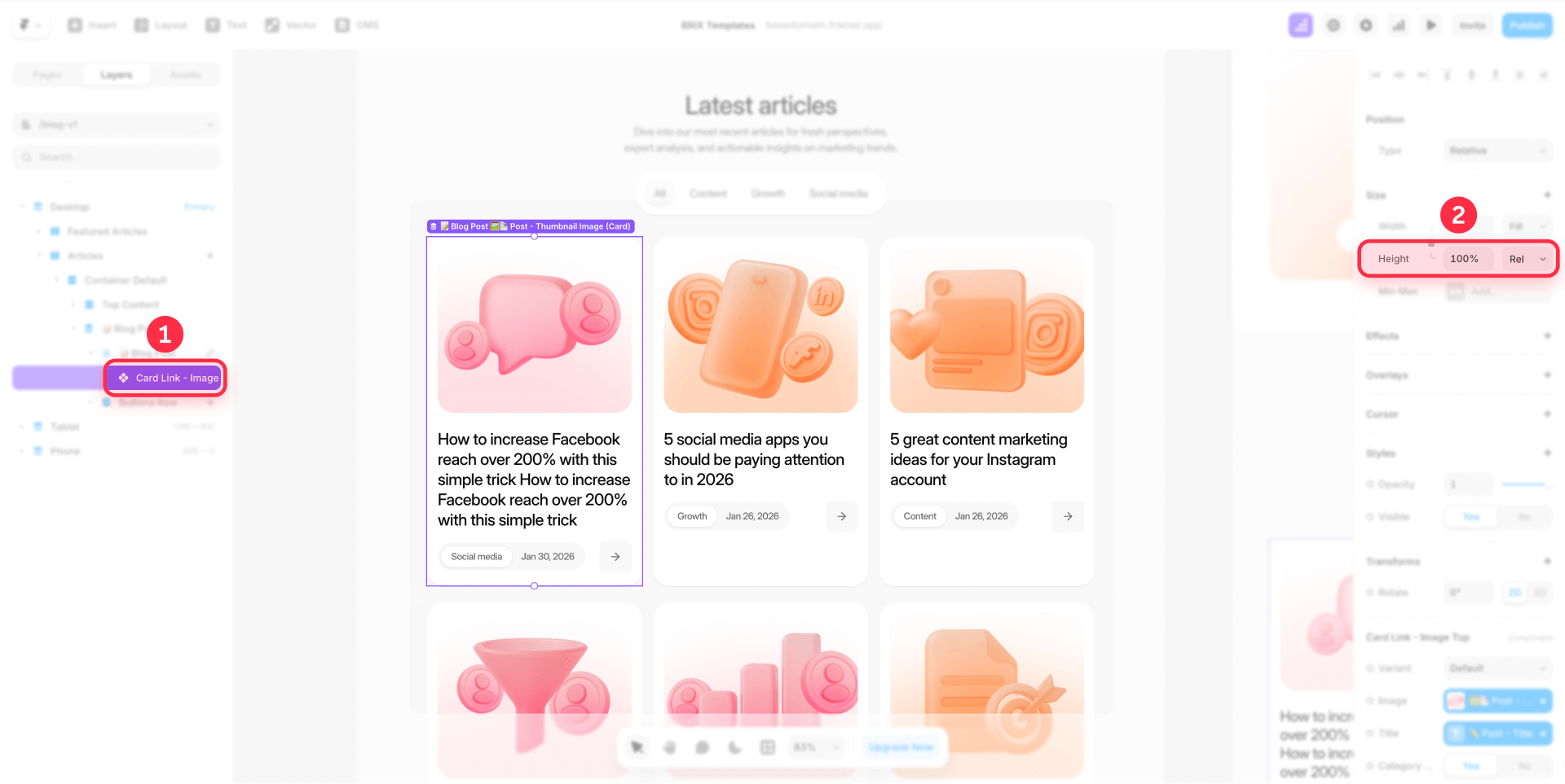 How To Change The Relative Height Of Cards In Framer
