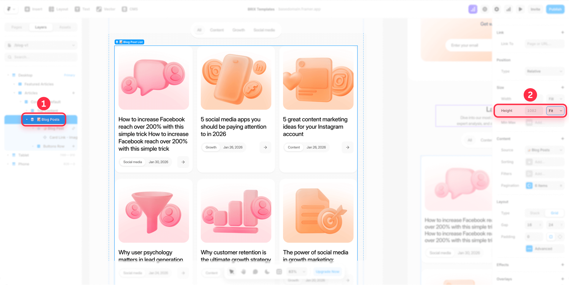 How To Set The Automatic Fit In Collection List Framer