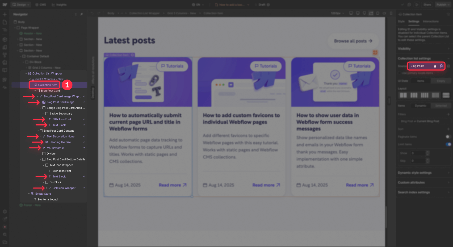 How To Identify The Elements Bound To CMS In Webflow