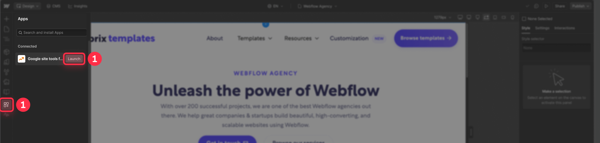 How To Open Google Site Tools In The Webflow Designer
