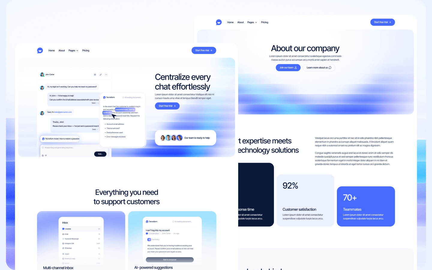 AI Help Center Webflow Template