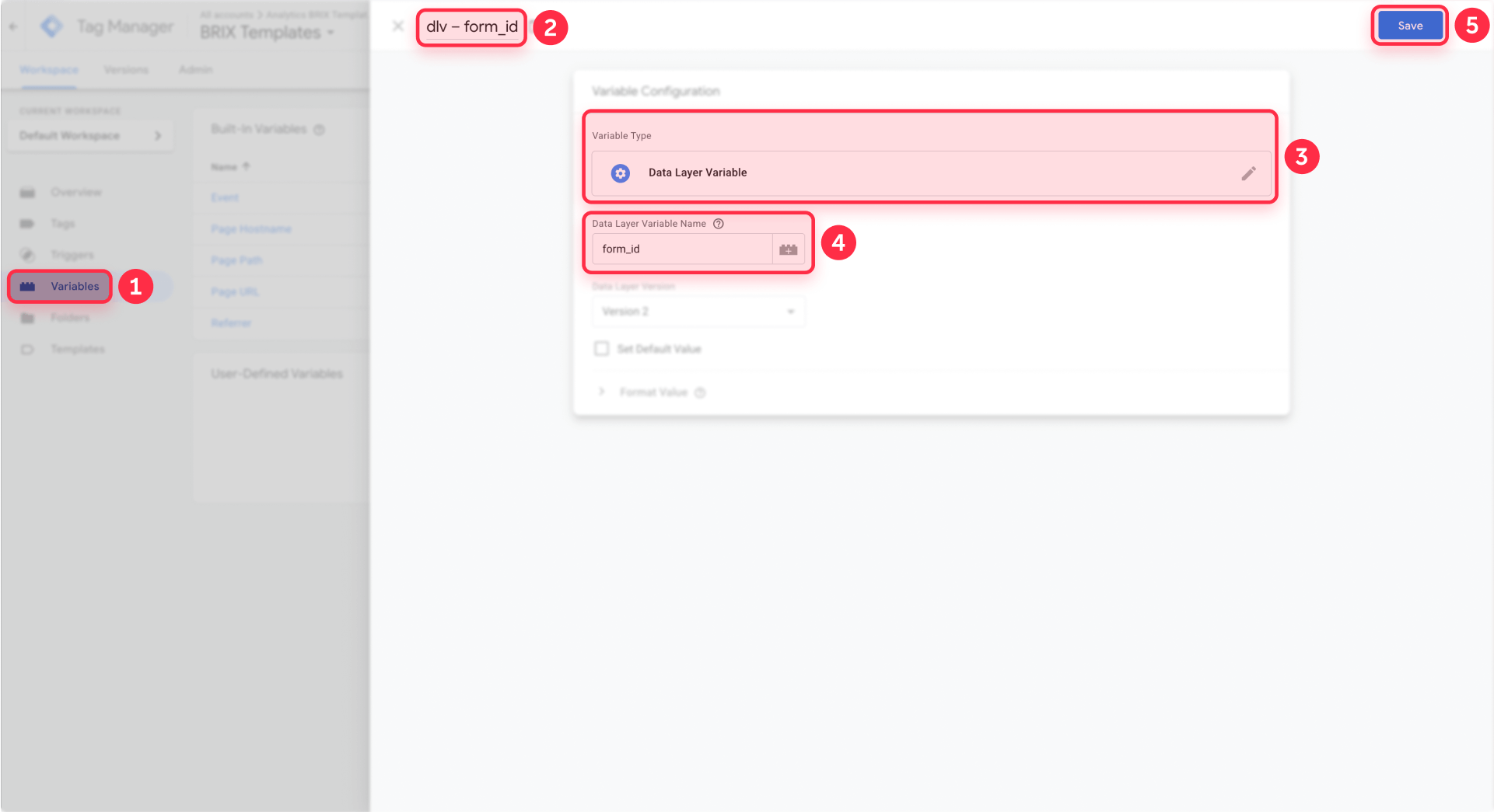 How to create Data Layer Variable form ID in GTM for Webflow form tracking