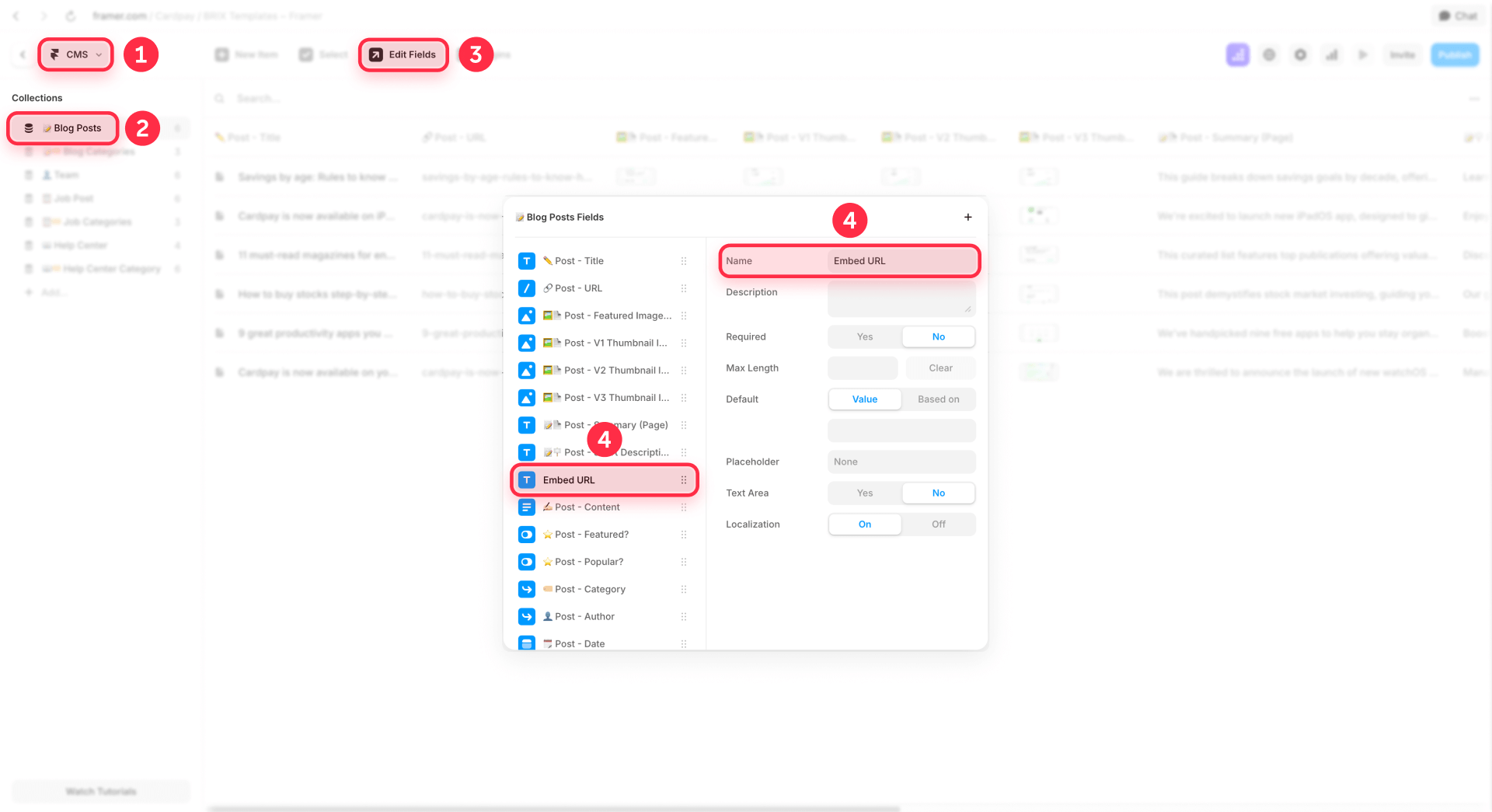 How To Create An Embed URL Field In The Framer CMS Collection