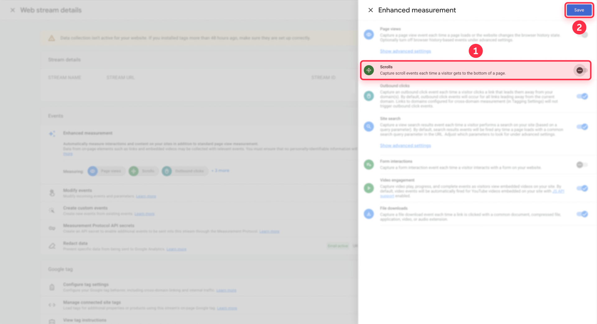 How To Disable The Native Scroll In GA4 Enhanced Measurement