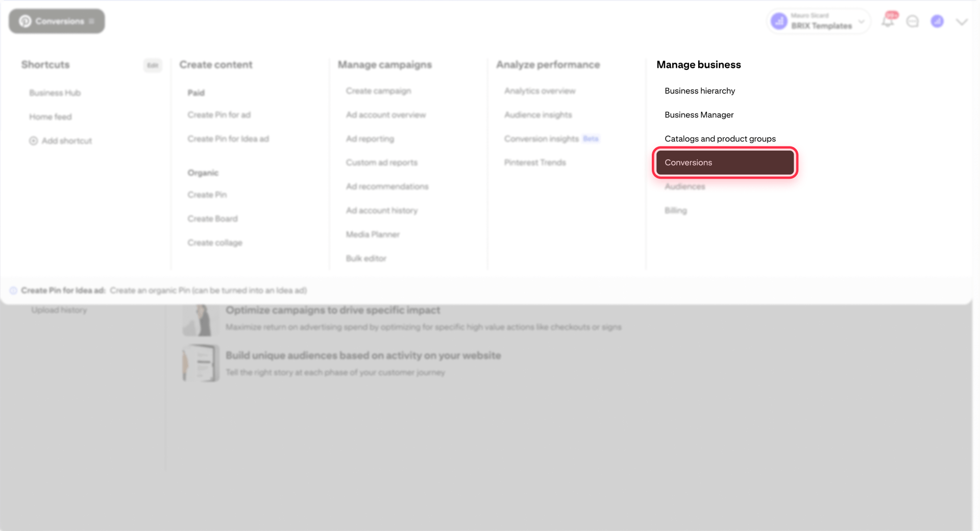 How To Access Conversions In Pinterest Business Manager For Webflow