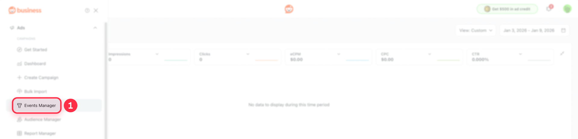 How To Access Events Manager In Reddit Ads Manager For Webflow