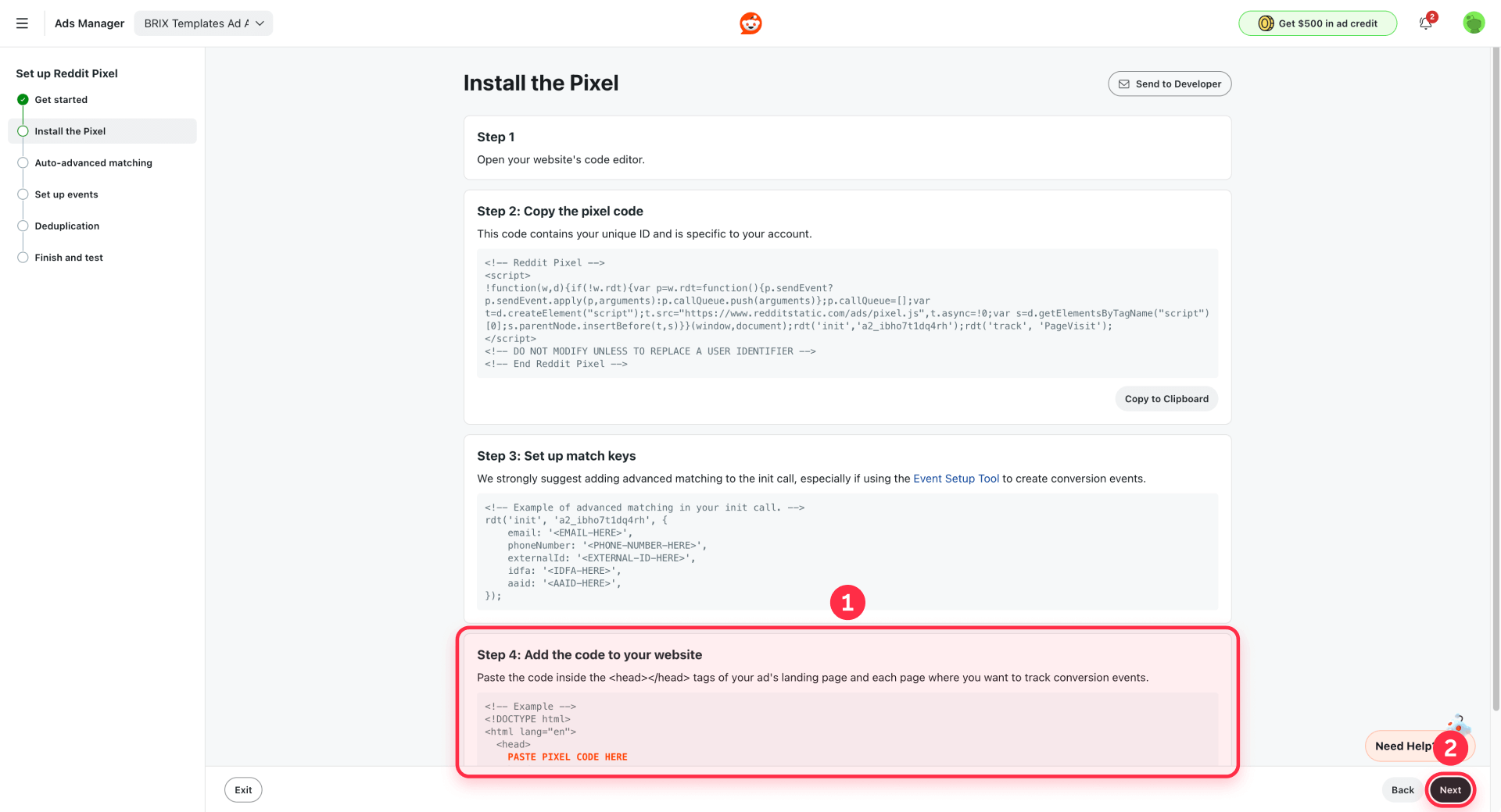 How To Copy The Reddit Pixel Base Code From Reddit Ads For Webflow
