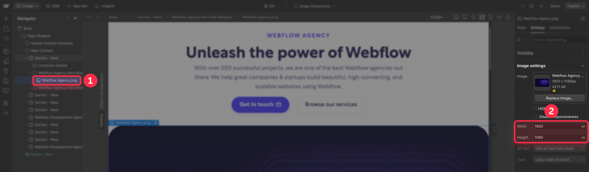 How To Configure The Width And Height In Image Settings To Prevent Layout Shift In Webflow