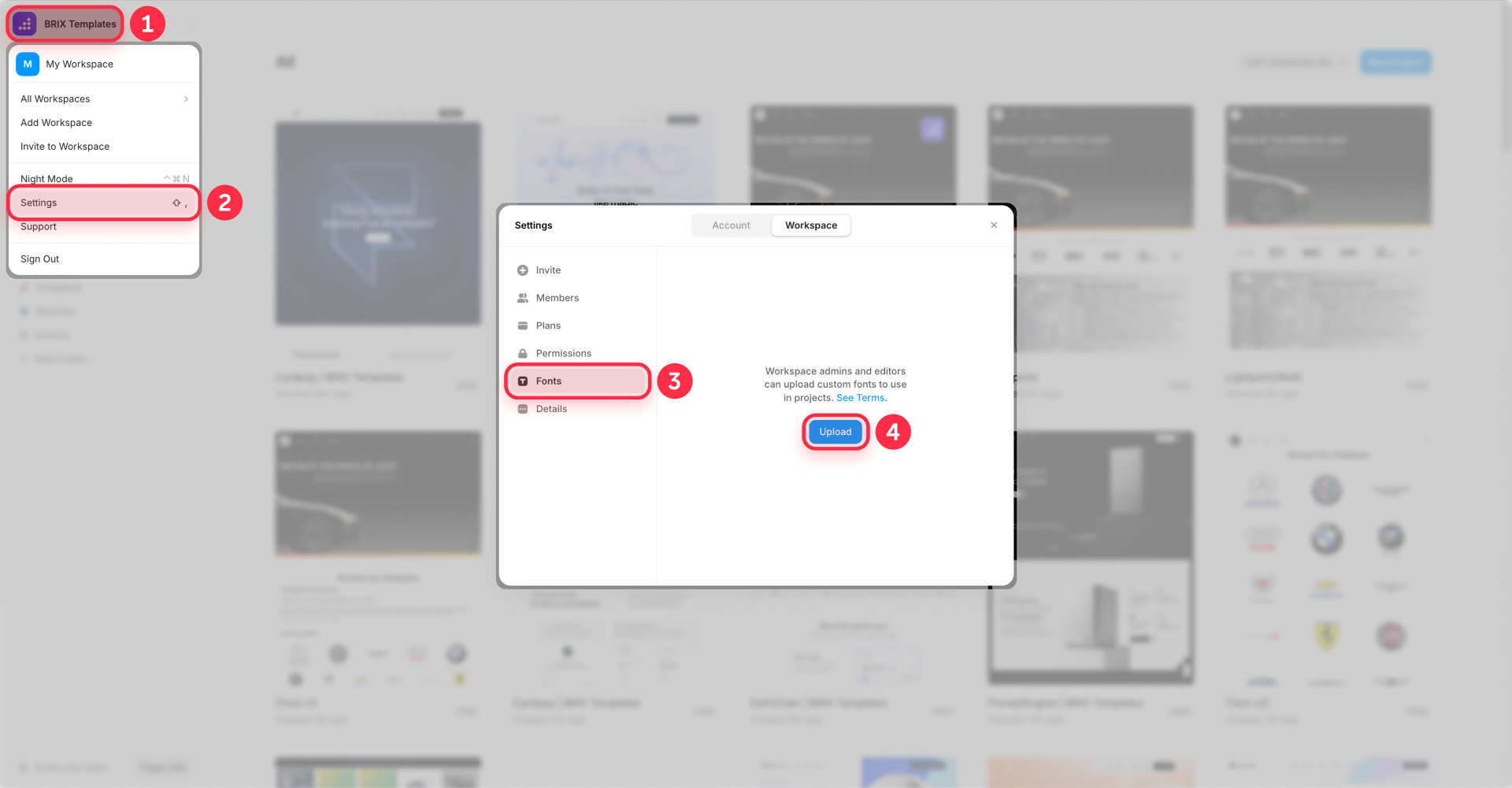 How To Upload Custom Fonts From The Workspace Settings In Framer