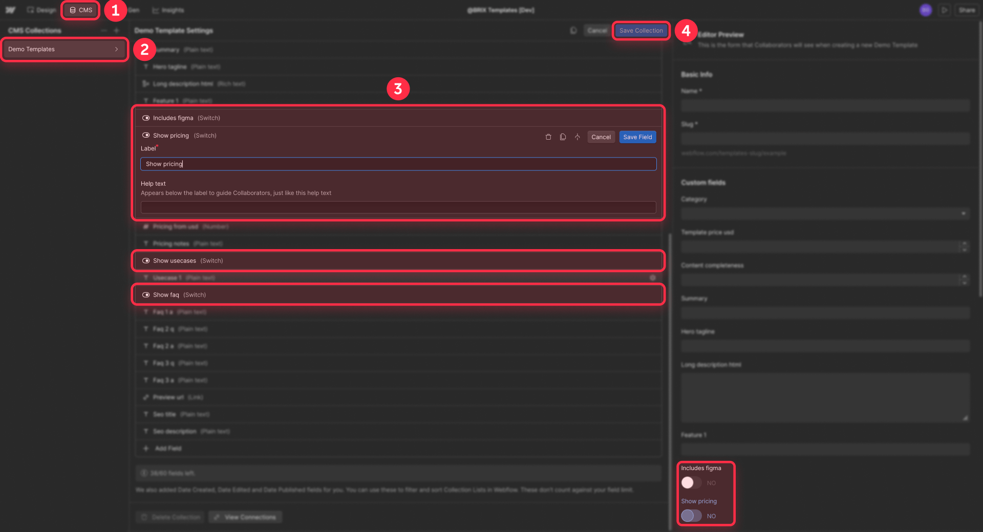 How To Use Switch Fields In Webflow CMS To Show Or Hide Sections