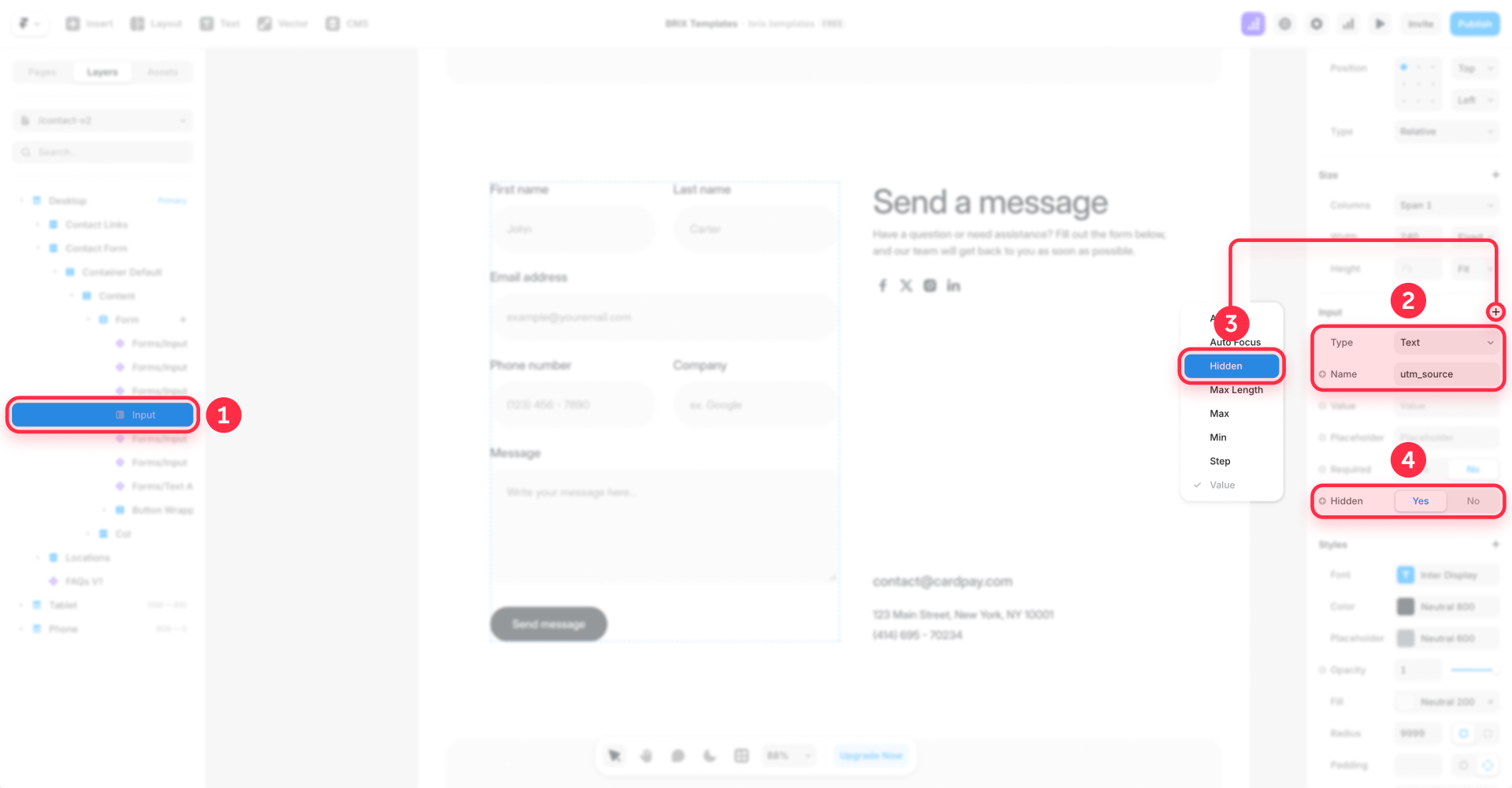 How To Create A Hidden Field UTM_source In A Framer Form