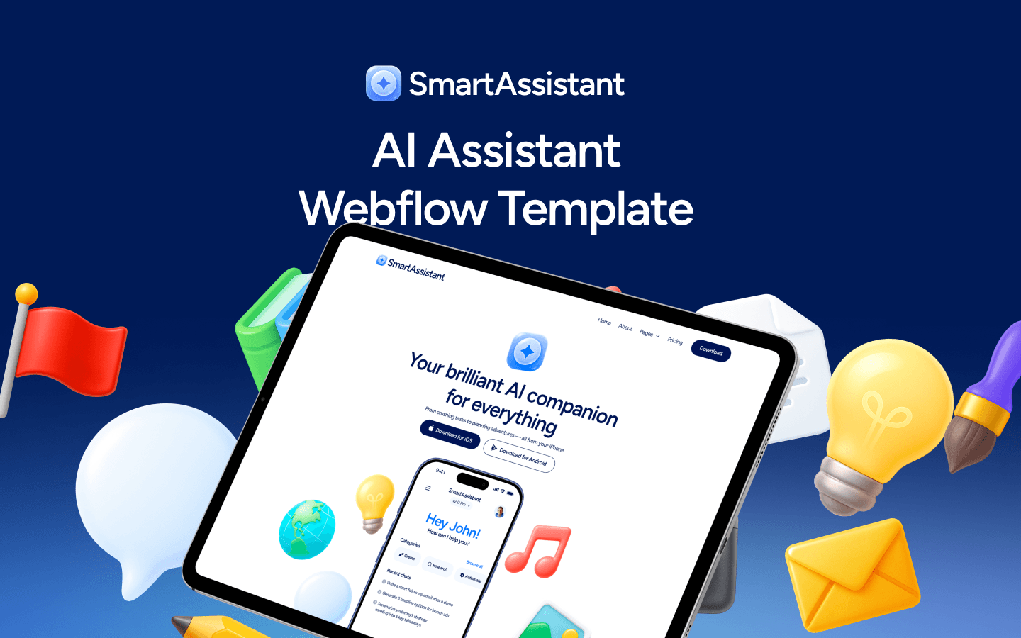 AI Assistant App Webflow Template