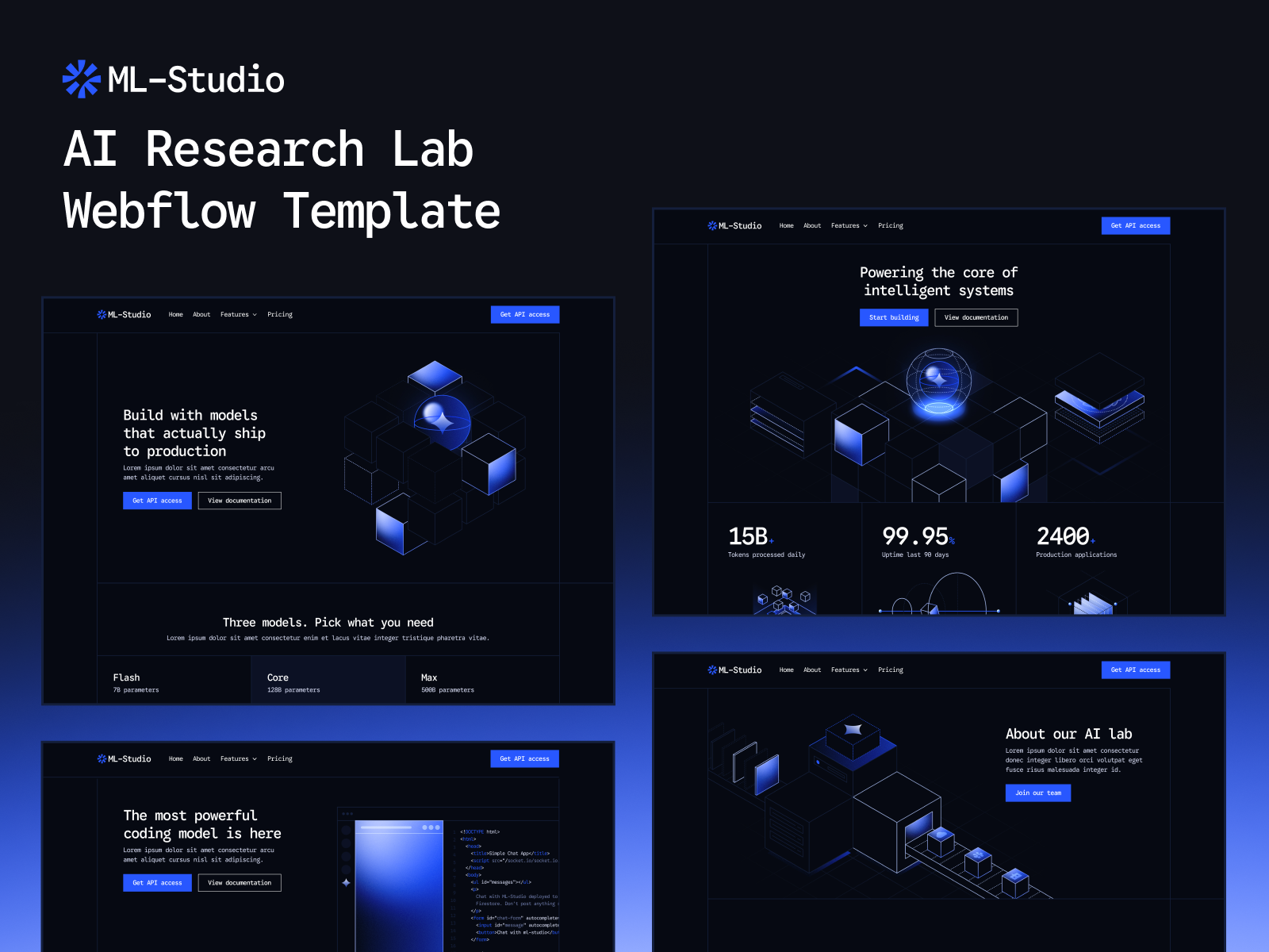AI Research Lab Webflow Template