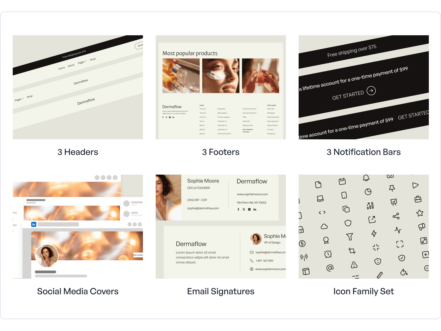 Dermaflow - Skincare Webflow Template Benefits