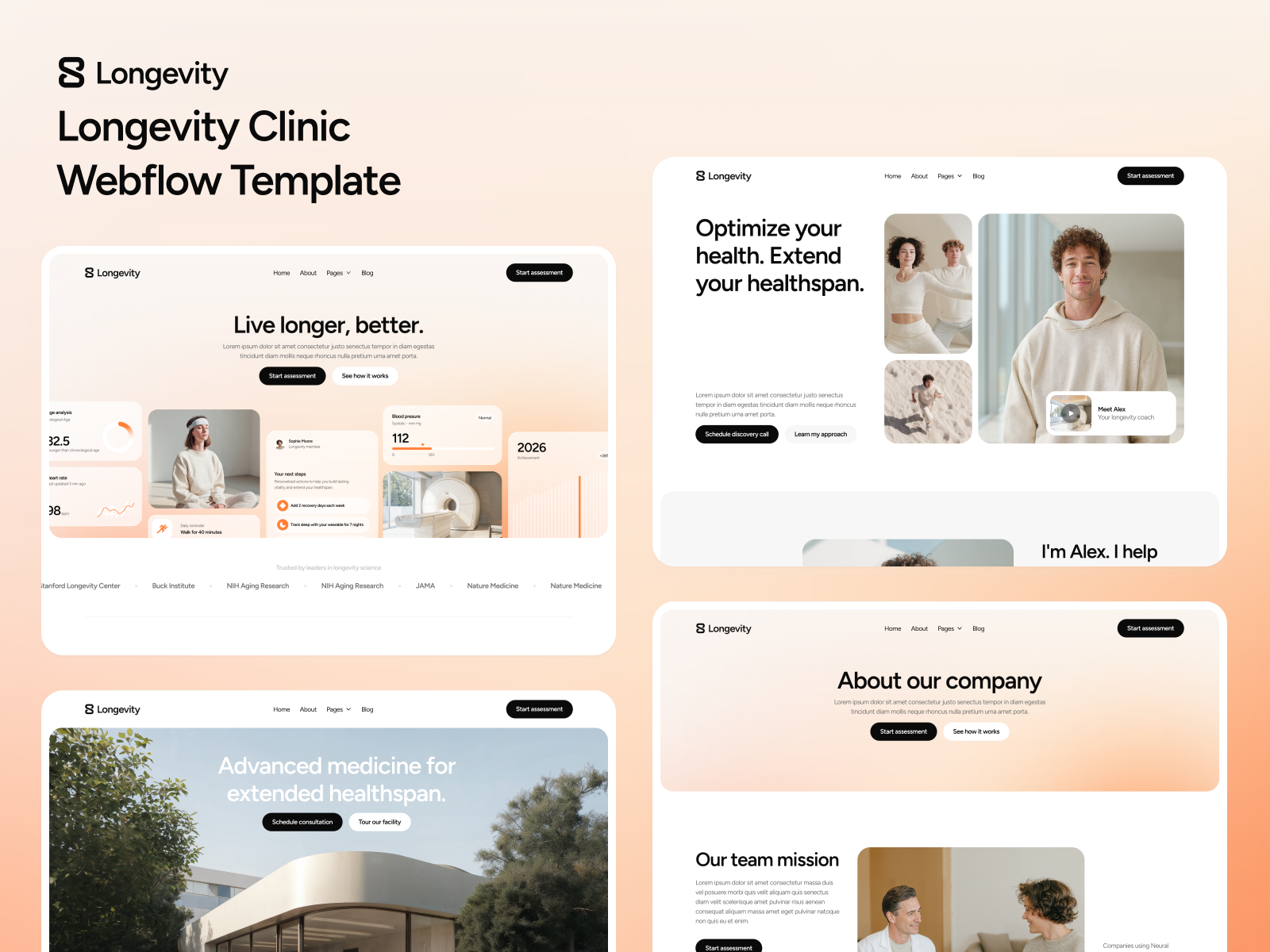 Longevity Clinic Webflow Template