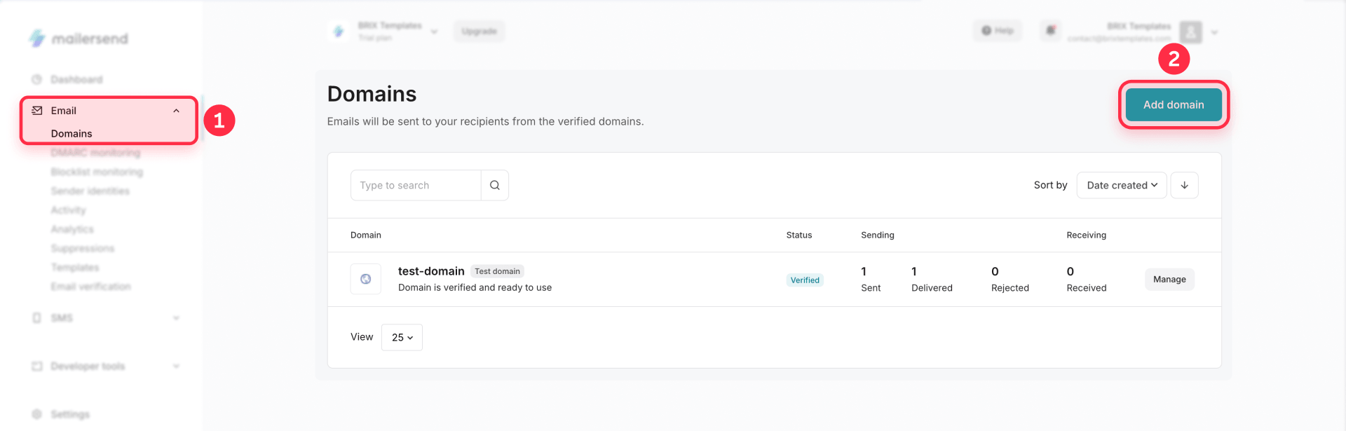 How To Add A Sending Domain In MailerSend