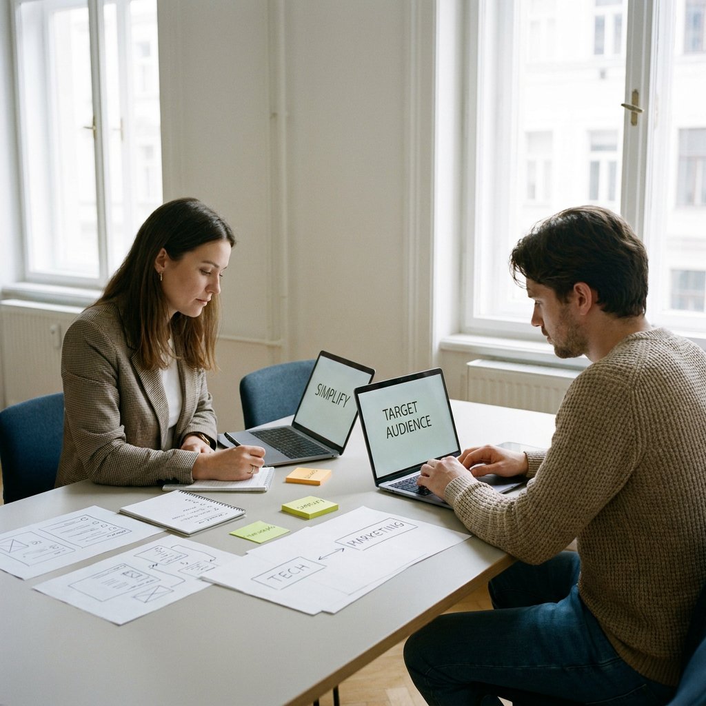 Ontdek hoe je vakjargon omzet in duidelijke B2B marketingtaal. Inclusief stappenplan, voorbeelden, checklist en fouten om te vermijden.