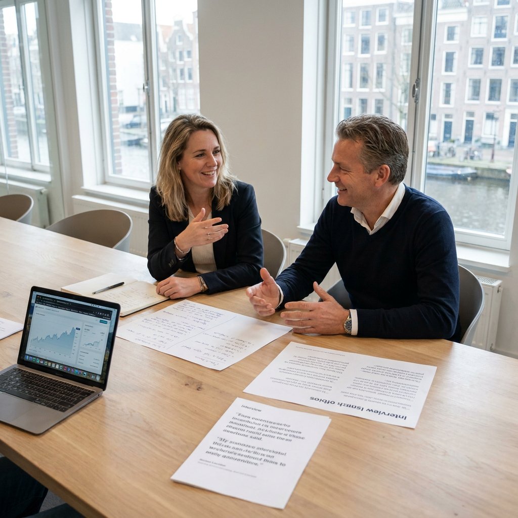 Zet een featurelijst om in een overtuigend klantverhaal met de juiste structuur, interviews, quotes en meetbaar resultaat voor website en sales.