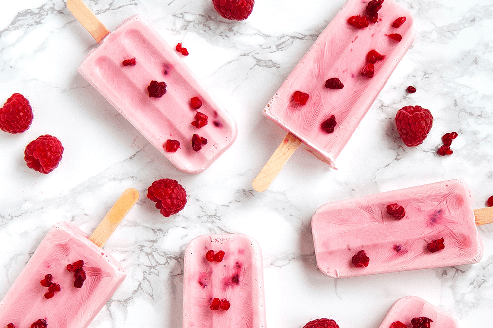 Keto Raspberry Ice Cream Popsicles