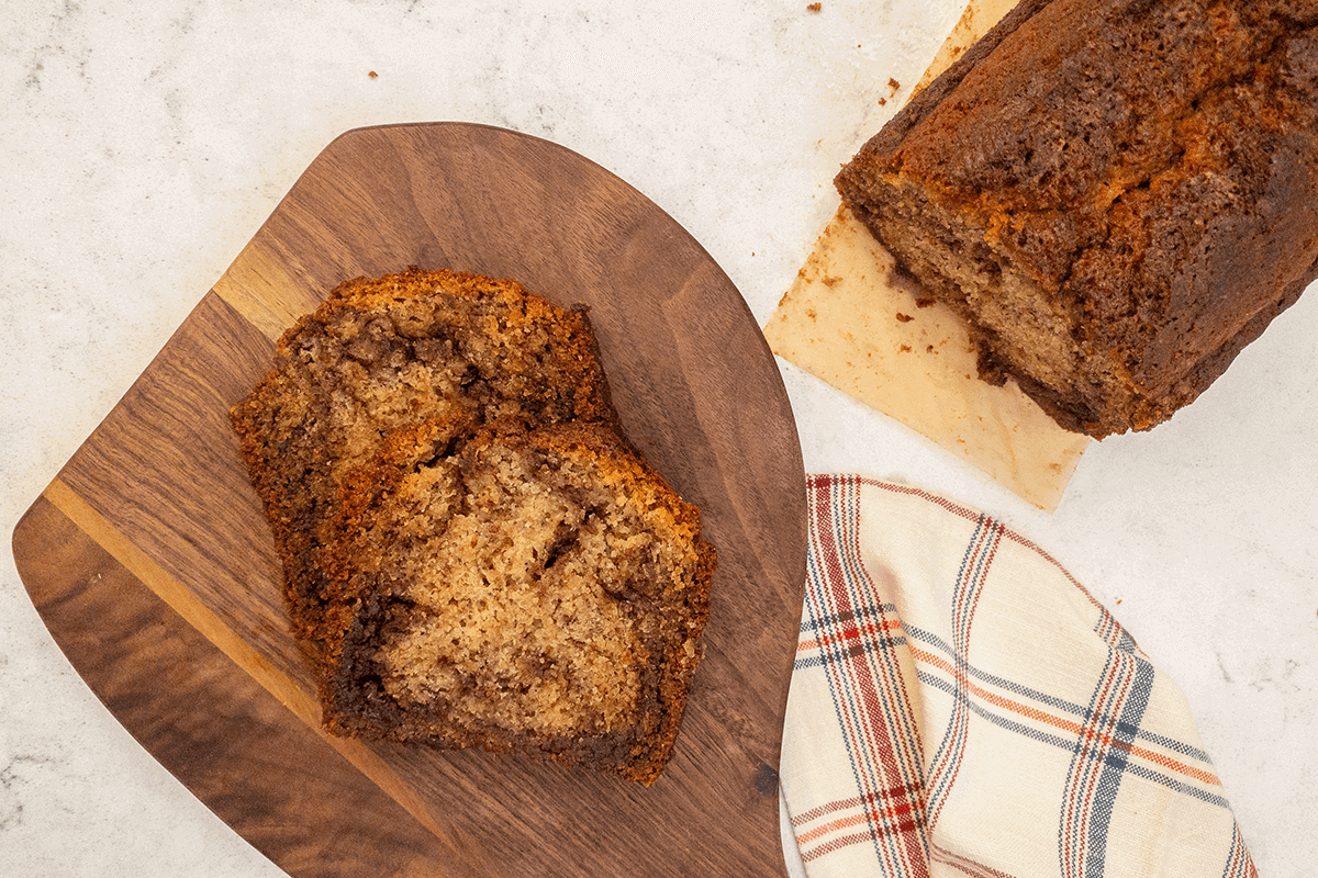 Cinnamon Swirled Banana Bread