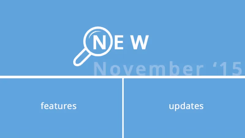 New features and software updates (Nov. '15)