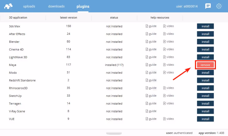 Missing Maya plugin in shelf & removing the plugin