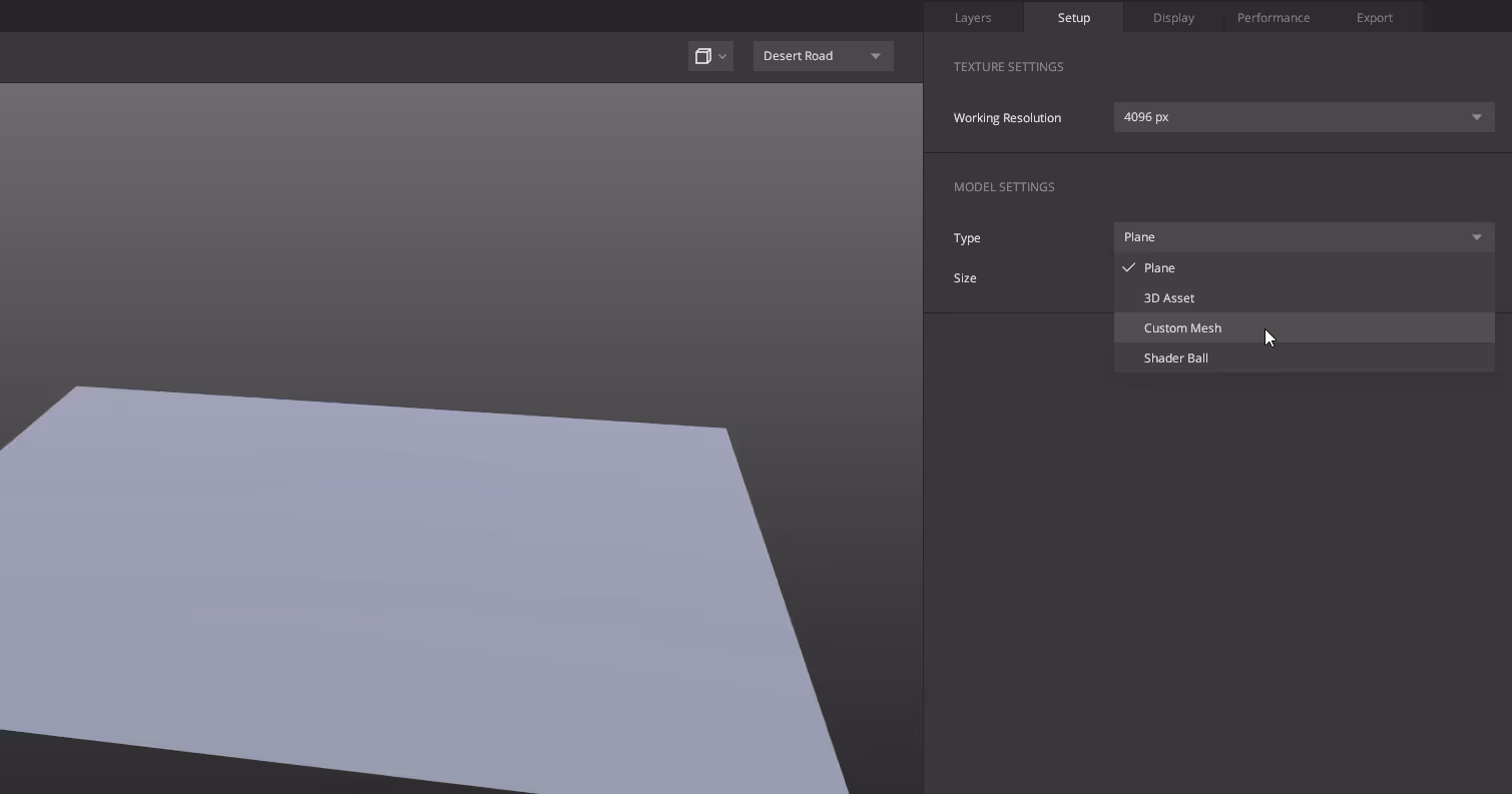 Create a New Mix, specify a name and your texture resolution