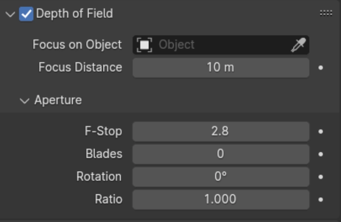 Depth of field UI in Blender