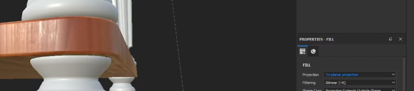 change UV projection to TriPlanar Projection