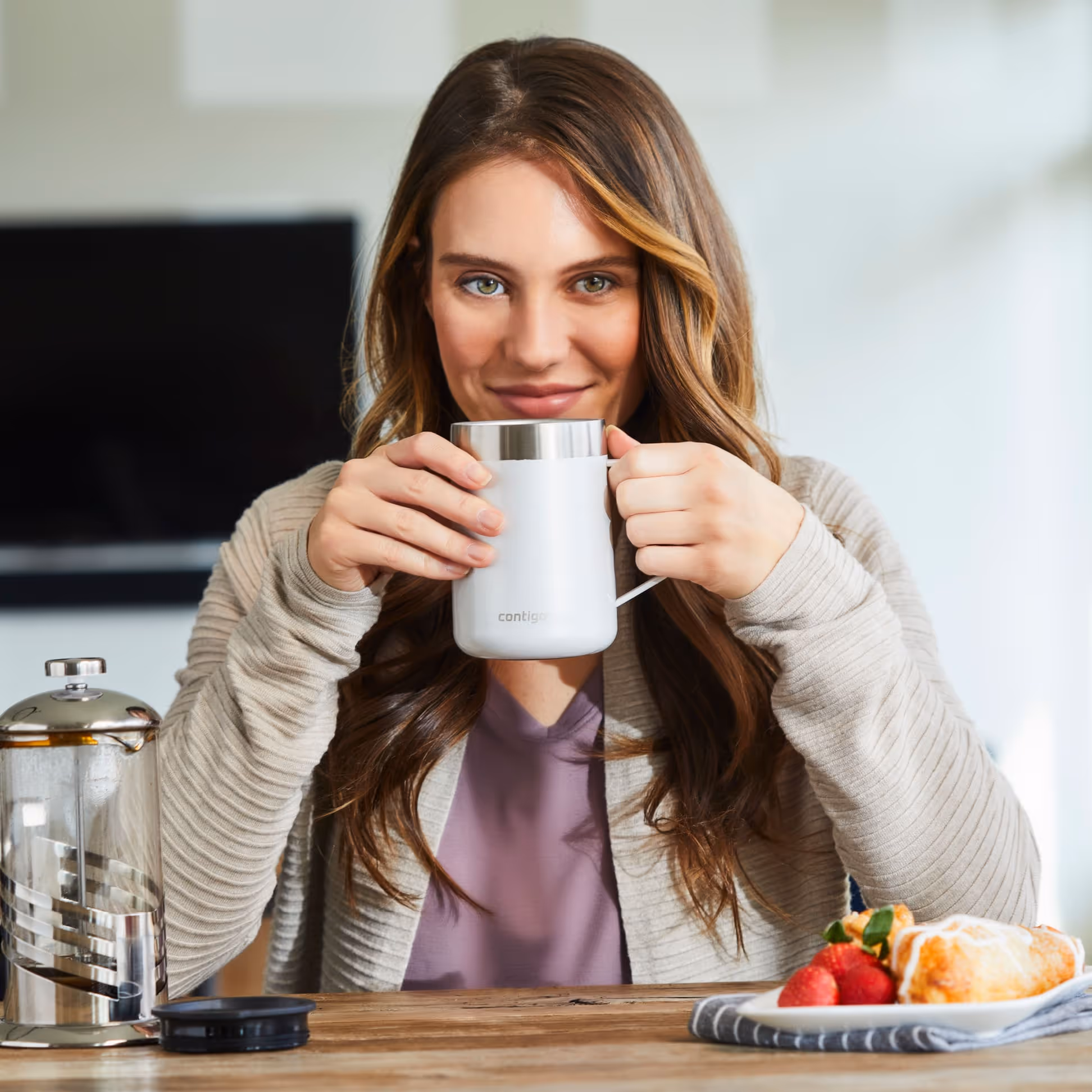 kleiner Thermobecher passt unter Kaffeevollautomat