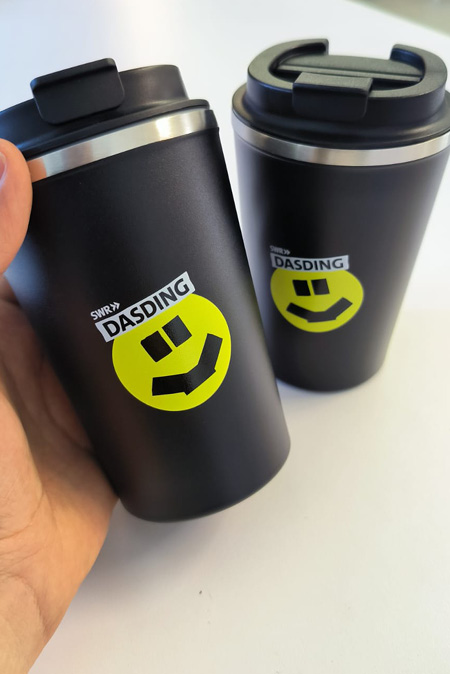 Edelstahlbecher graviert mit Logo als Werbegeschenk