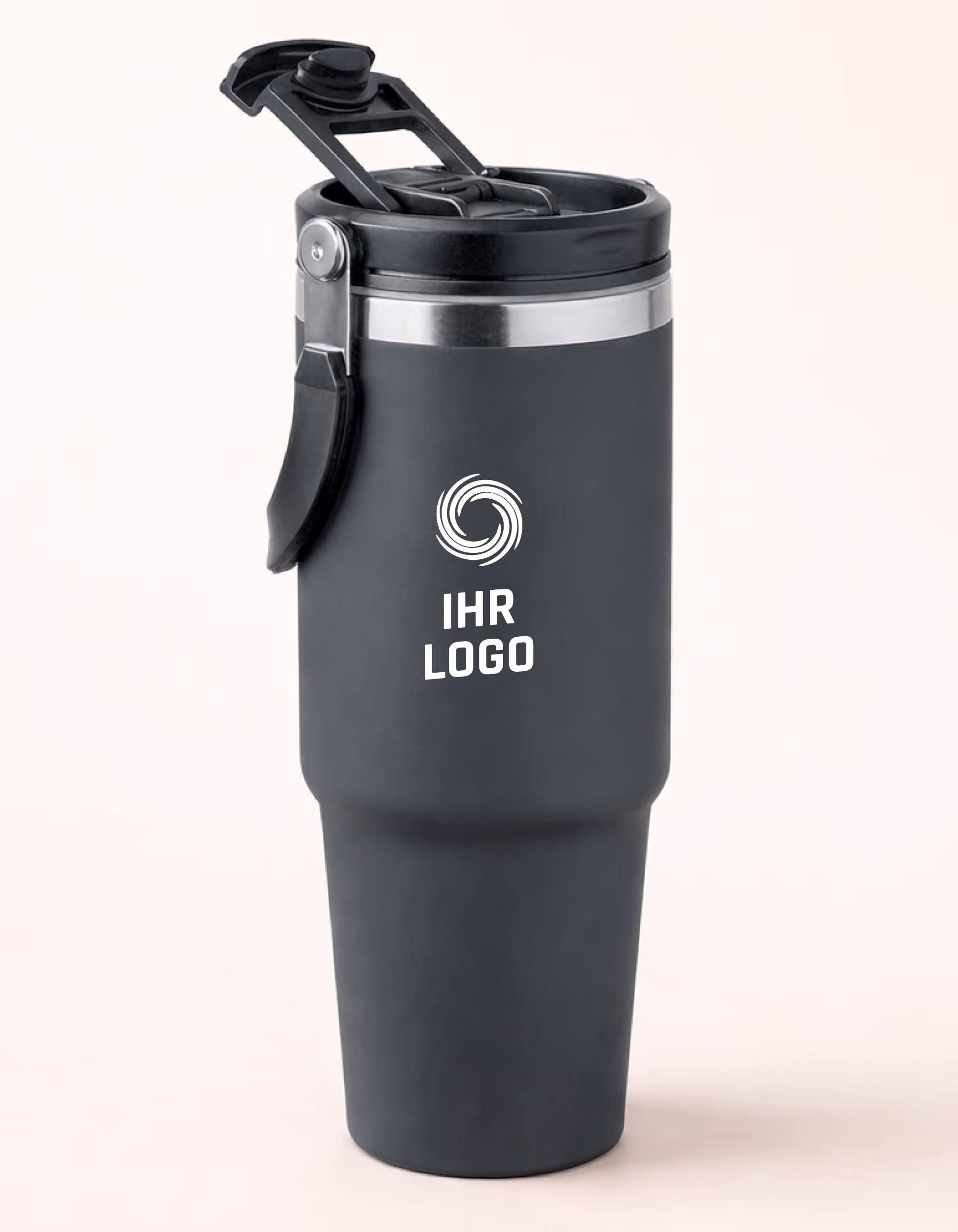 Recykling Becher mit Trinkhalm