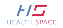 HealthSpace logo with stylized blue and red letters H and S above the text Health Space.