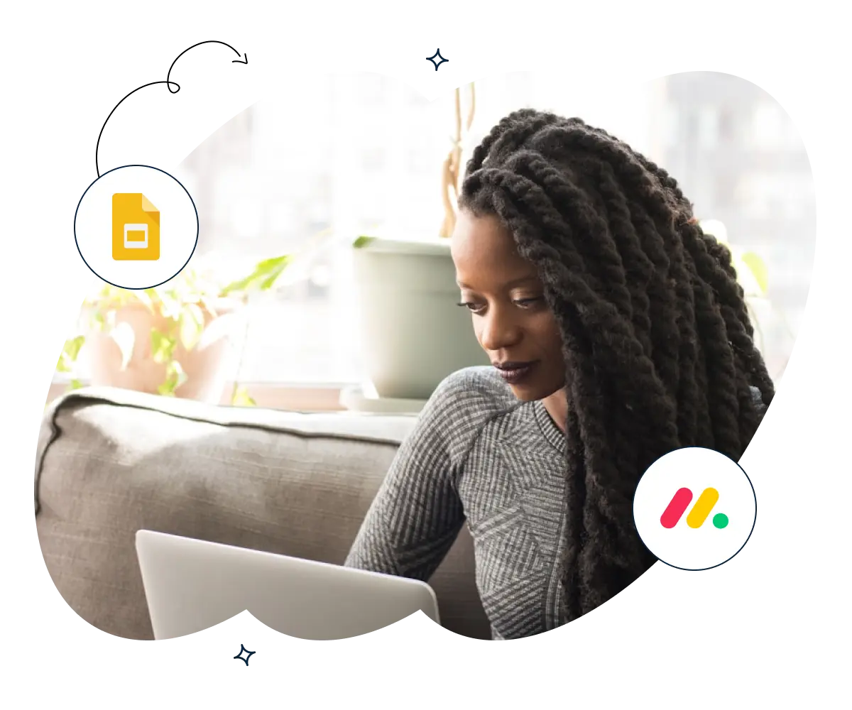 Google Slides Anywhere for Monday product page hero image