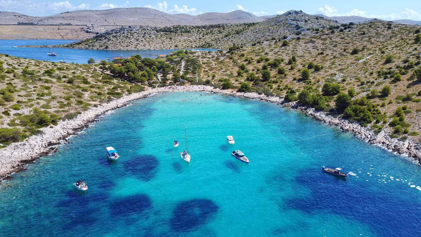 Boats in a harbour on a Croatian Island 