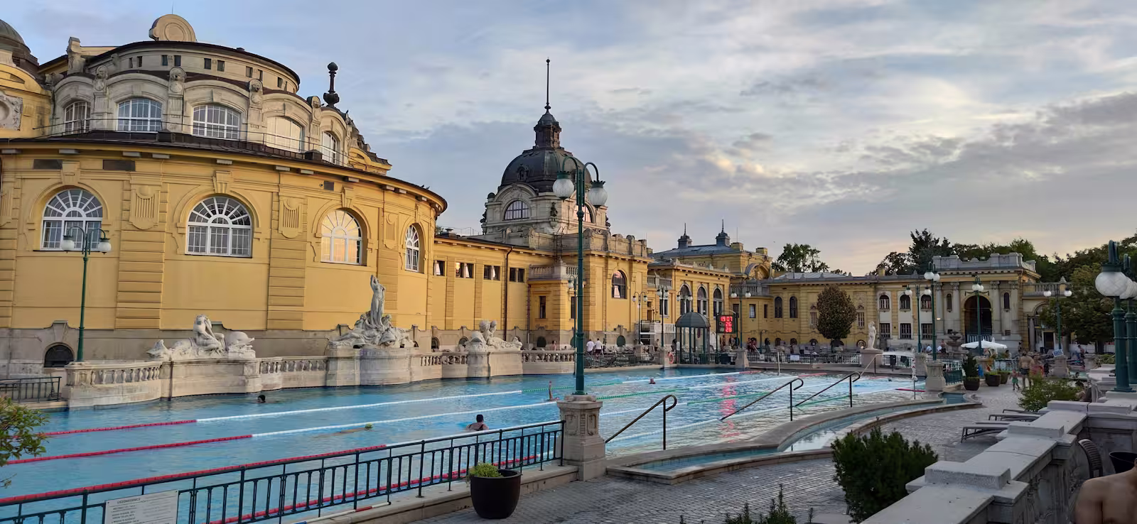 People in thermal spa in Budapest