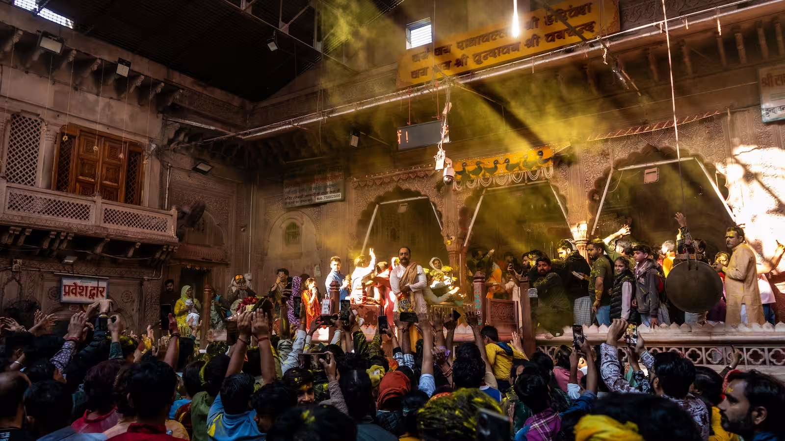 Crowd at Pushkar during Holi in square