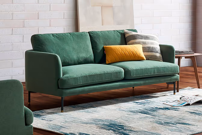 Affordable Loveseat in green color