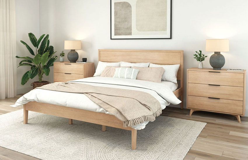 Plank + Beam furniture in a Bedroom